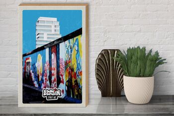 Panneau en bois voyage 30x40cm Berlin Berlin Wall Graffiti 3