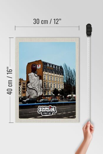 Panneau en bois voyage 30x40cm Berlin cohésion graffiti court voyage 4
