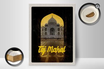 Panneau en bois voyage 30x40cm Inde Tombeau du Taj Mahal 2