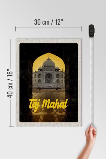 Panneau en bois voyage 30x40cm Inde Tombeau du Taj Mahal 4