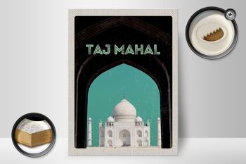 Panneau en bois voyage 30x40cm Inde Asie Culture Taj Mahal 2
