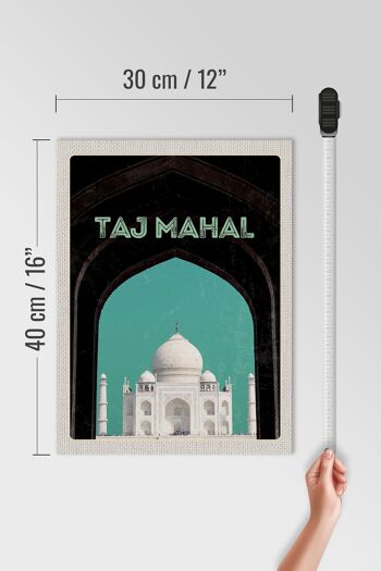 Panneau en bois voyage 30x40cm Inde Asie Culture Taj Mahal 4