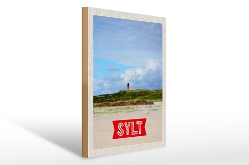 Holzschild Reise 30x40cm Sylt Insel Deutschland Dünen