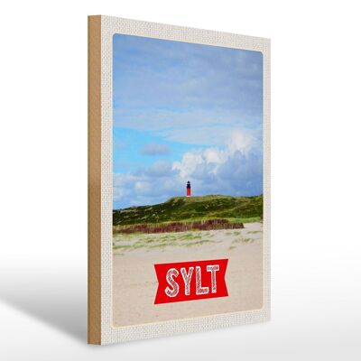 Holzschild Reise 30x40cm Sylt Insel Deutschland Dünen