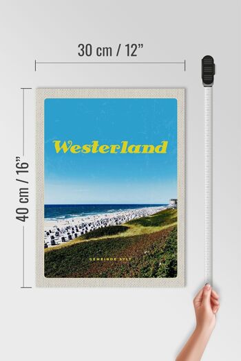 Panneau en bois voyage 30x40cm Westerland plage mer chaises de plage 4