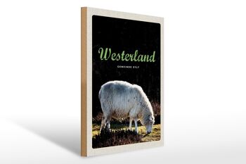 Panneau en bois voyage 30x40cm Westerland nature animaux mouton prairie 1
