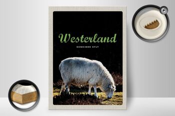 Panneau en bois voyage 30x40cm Westerland nature animaux mouton prairie 2