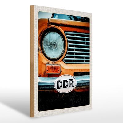 Cartello in legno da viaggio 30x40 cm GDR auto nostalgia legno