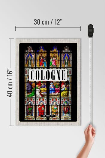 Panneau en bois voyage 30x40cm vitrail de la cathédrale de Cologne 4