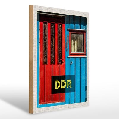 Cartello in legno da viaggio 30x40 cm GDR casa in legno colorato