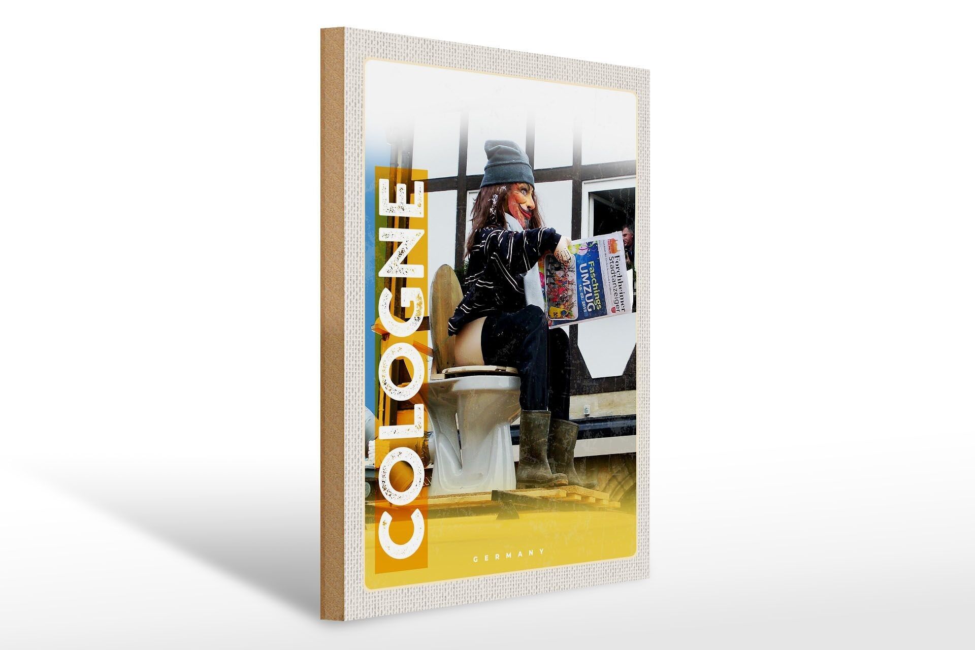 Targa in legno da viaggio 30x40 cm Tradizione di scultura artistica di Colonia