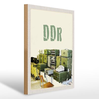Cartello in legno da viaggio 30x40 cm Nostalgia della centrale telefonica della DDR