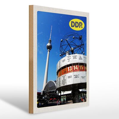 Holzschild Reise 30x40cm DDR Berlin Alexanderplatz Aussicht