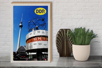 Panneau en bois voyage 30x40cm RDA Berlin Alexanderplatz vue 3