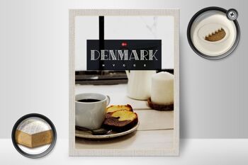 Panneau en bois voyage 30x40cm Danemark café marbre gâteau appartement 2