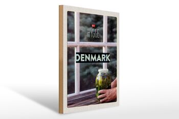 Panneau en bois voyage 30x40cm Danemark concombres dans la vitre 1