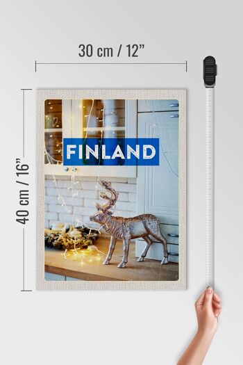 Panneau en bois de voyage 30x40cm, armoire lumineuse féerique en forme de cerf de Finlande 4