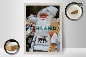 Panneau en bois voyage 30x40cm Finlande Noël Père Noël 2