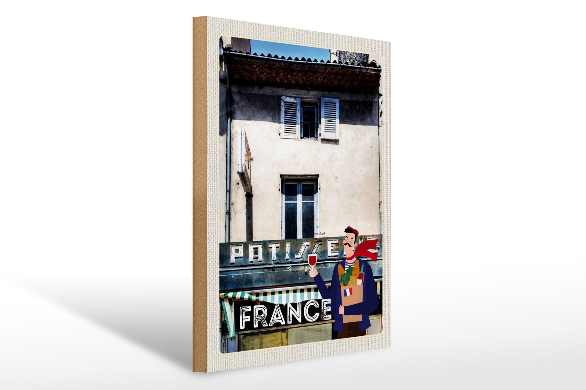 Wooden sign travel 30x40cm France Patisserie wood