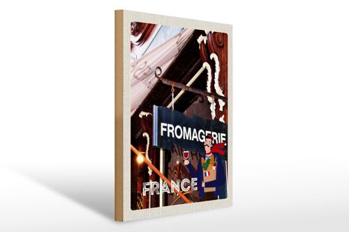 Holzschild Reise 30x40cm Frankreich Restaurant Fromagerie