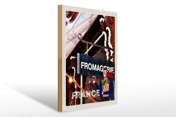 Panneau en bois voyage 30x40cm France Restaurant Fromagerie 1