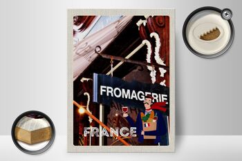 Panneau en bois voyage 30x40cm France Restaurant Fromagerie 2