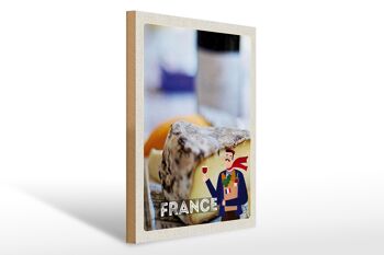 Panneau en bois voyage 30x40cm France fromage Emmental production 1