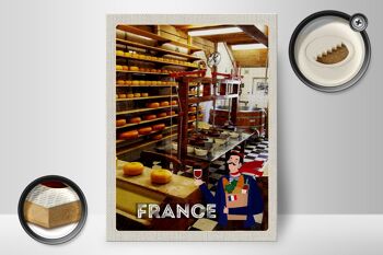 Panneau en bois voyage 30x40cm France production machine à fromage 2