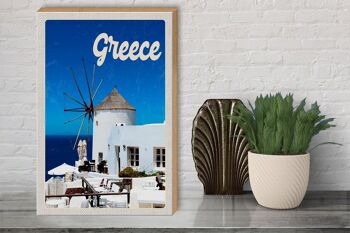 Panneau en bois voyage 30x40cm Grèce Grèce maisons blanches 3