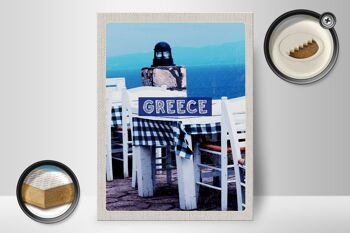 Panneau en bois voyage 30x40cm Grèce Grèce restaurant mer 2