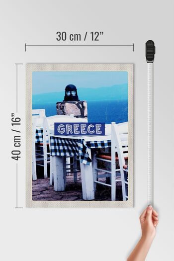 Panneau en bois voyage 30x40cm Grèce Grèce restaurant mer 4