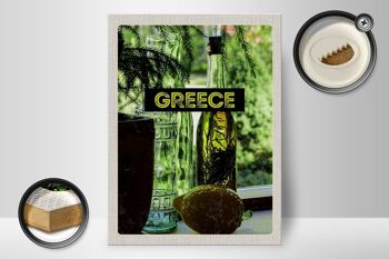 Panneau en bois voyage 30x40cm Grèce Grèce bouteilles 2