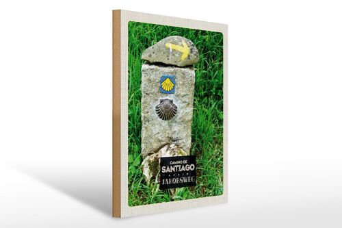 Holzschild Reise 30x40cm Spain Camino De Santiago Jakobsweg