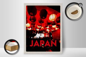 Panneau en bois voyage 30x40cm Japon Asie restaurant lanterne rouge 2