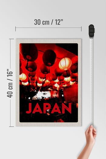 Panneau en bois voyage 30x40cm Japon Asie restaurant lanterne rouge 4