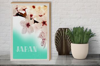 Panneau en bois voyage 30x40cm Japon Asie fleurs de cerisier nature 3