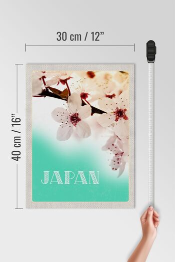 Panneau en bois voyage 30x40cm Japon Asie fleurs de cerisier nature 4