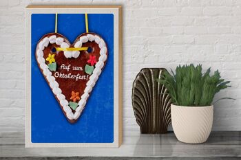 Panneau en bois voyage 30x40cm Coeur en pain d'épices Oktoberfest de Munich 3