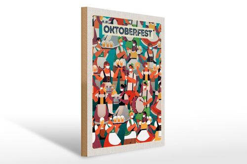 Holzschild Reise 30x40cm München Oktoberfest Bier Trommel