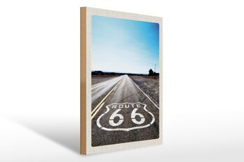 Panneau en bois voyage 30x40cm USA America street Route 66 Chicago 1