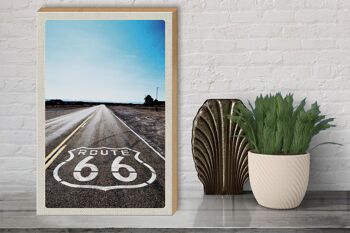 Panneau en bois voyage 30x40cm USA America street Route 66 Chicago 3