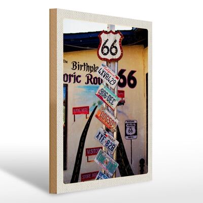 Wooden sign travel 30x40cm USA America US Highway Route 66