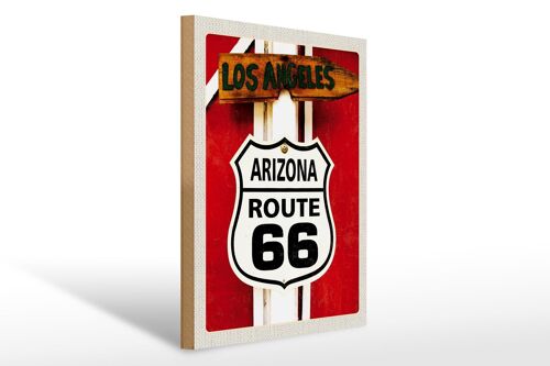 Holzschild Reise 30x40cm USA Los Angeles Arizona Route 66 Urlaub