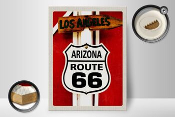 Panneau en bois voyage 30x40cm USA Los Angeles Arizona Route 66 vacances 2