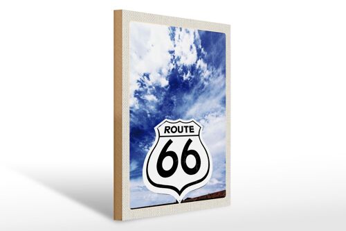 Holzschild Reise 30x40cm Amerika USA Straße Route 66 Himmel