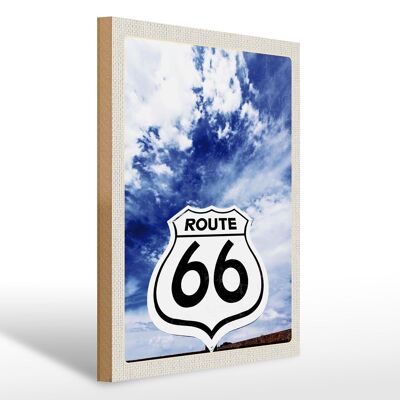Wooden sign travel 30x40cm America USA road Route 66 sky
