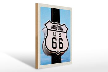 Panneau en bois voyage 30x40cm Amérique USA Arizona Road Route 66 1