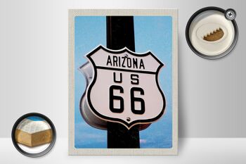 Panneau en bois voyage 30x40cm Amérique USA Arizona Road Route 66 2