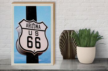 Panneau en bois voyage 30x40cm Amérique USA Arizona Road Route 66 3