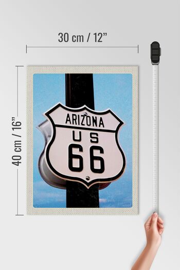 Panneau en bois voyage 30x40cm Amérique USA Arizona Road Route 66 4